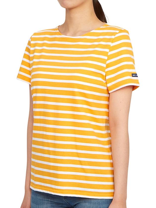 Etrille Striped Short Sleeve T-Shirt White Orange - SAINT JAMES - BALAAN 3