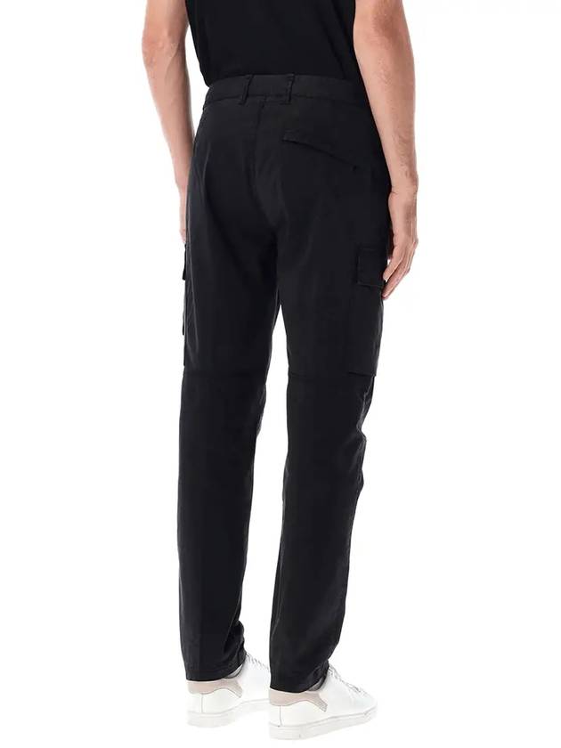 Supima Cotton Twill Stretch TC Straight Pants Black - STONE ISLAND - BALAAN 3