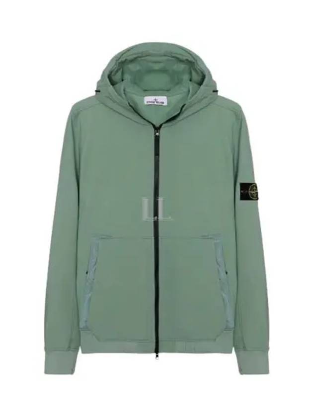 Men's Wappen Patch Softshell Zip Up Hoodie Green - STONE ISLAND - BALAAN 2