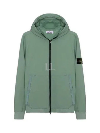 Men's Wappen Patch Softshell Zip Up Hoodie Green - STONE ISLAND - BALAAN 2