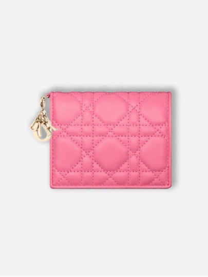 Lady Cannage Small Lambskin Half Wallet Candy Pink - DIOR - BALAAN 2