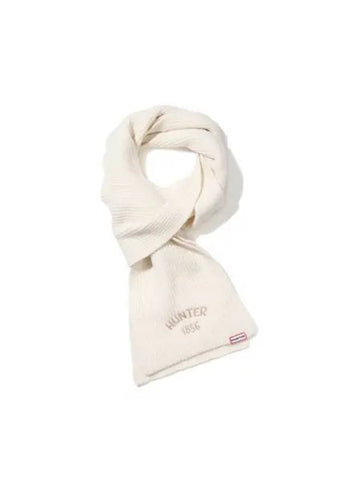 Rib Knit Cashmere Scarf Ivory HBW0001CNZIVO - HUNTER - BALAAN 1