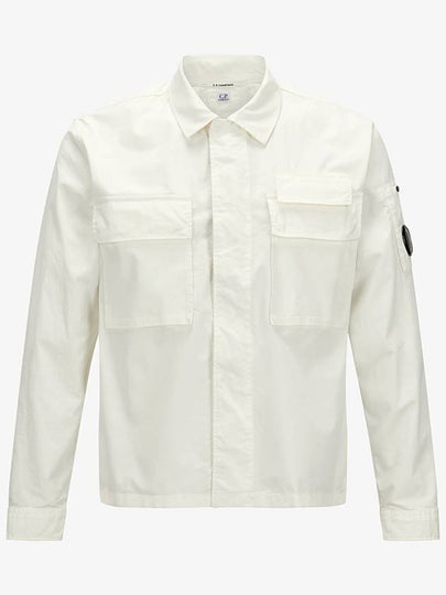 Organic Gabardine Utility Lens Long Sleeve Shirt White - CP COMPANY - BALAAN 2