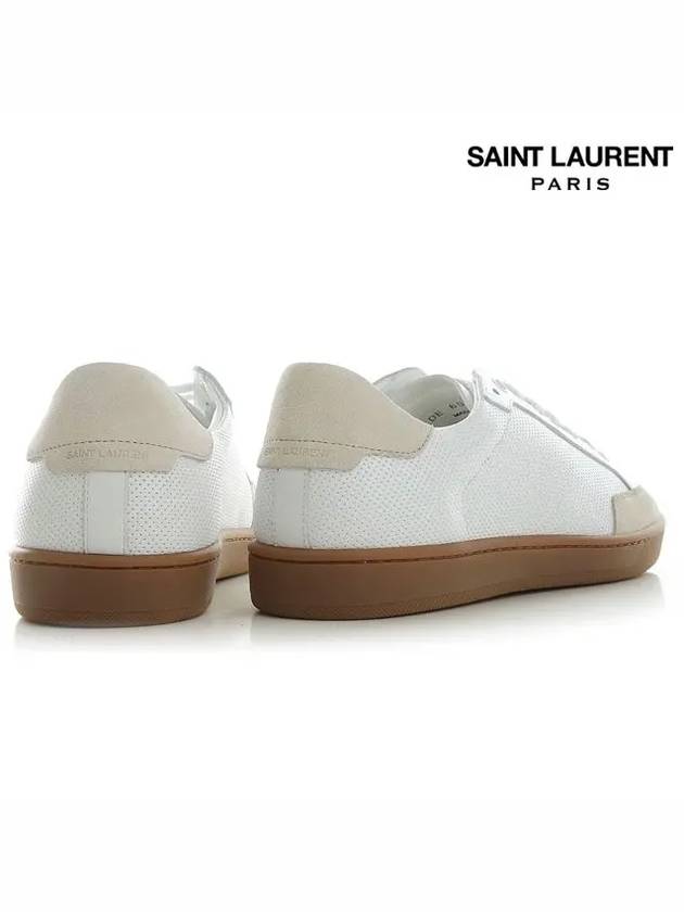 Court Classic Perforated Beige Tab Low Top Sneakers White - SAINT LAURENT - BALAAN 6