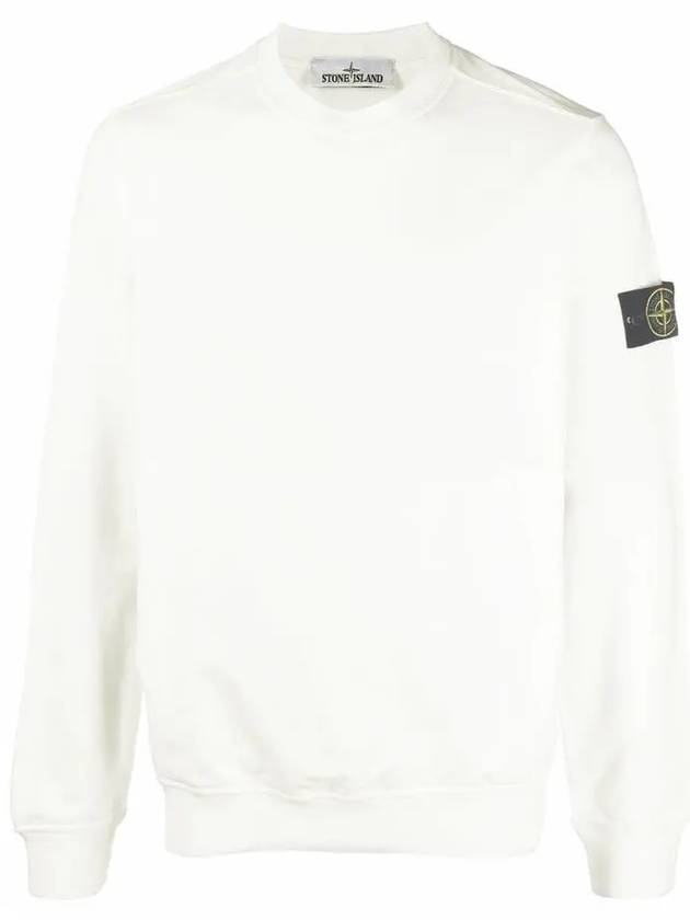 Wappen Patch Cotton Stretch Fleece Sweatshirt White - STONE ISLAND - BALAAN 3