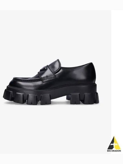 Monolith Brushed Leather Loafers Black - PRADA - BALAAN 2