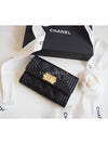 Boy  Flap Card Holder Grained Calfskin Gold Black - CHANEL - BALAAN 8