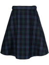 Tartan Flannel Side Tab A Line Skirt Blue - THOM BROWNE - BALAAN 2