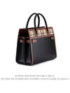 Vintage Check Two-Handle Title Small Tote Bag Black - BURBERRY - BALAAN 3