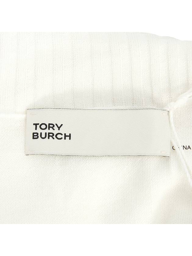 Cotton Shrunken Cardigan White - TORY BURCH - BALAAN 8