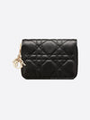 Lady Voyageur Cannage Lambskin Small Coin Wallet Black - DIOR - BALAAN 2