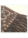 GG Jacquard Two-Tone Tassel Wool Muffler Grey Black - GUCCI - BALAAN 4