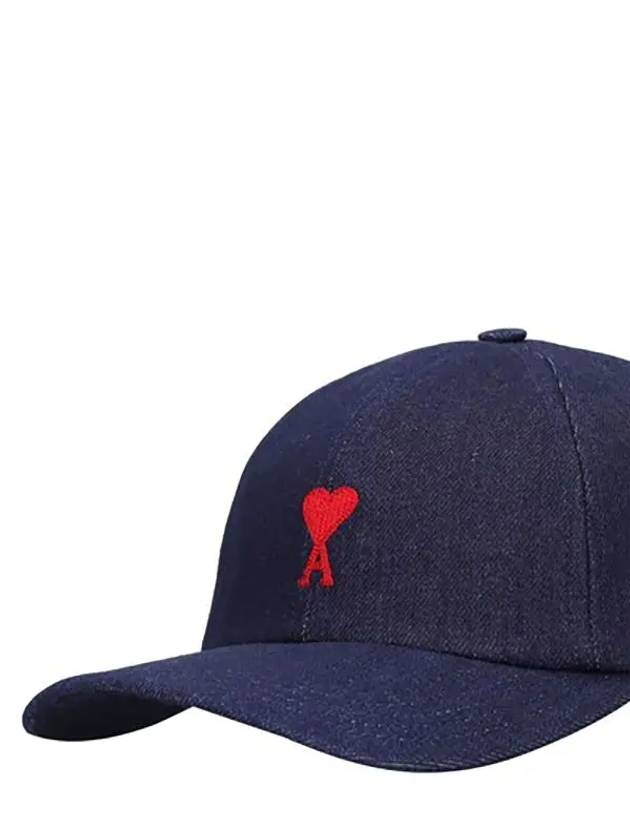 ADC Heart Logo Embro Denim Baseball Cap Hat Indigo - AMI - BALAAN 2