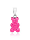 Nostalgia Bear Classic Lollipop silver pendant charm - CRYSTAL HAZE - BALAAN 1