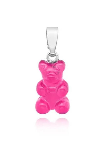 Nostalgia Bear Classic Lollipop silver pendant charm - CRYSTAL HAZE - BALAAN 1