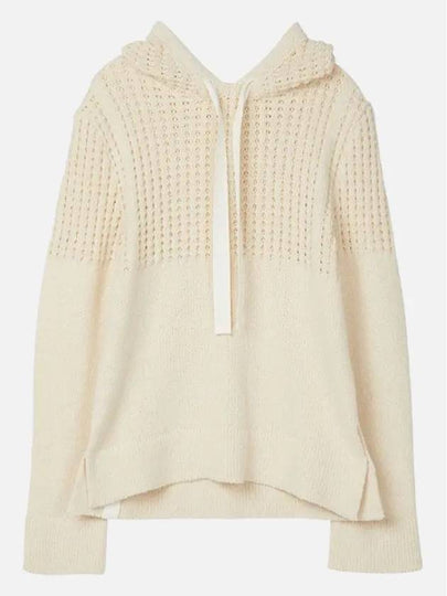 Waffle Pattern Wool Hoodie Cream - JIL SANDER - BALAAN 2