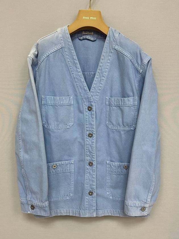 Cotton Bag Logo Denim Jacket 38 - MIU MIU - BALAAN 3