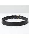 Triangle Logo Plaque City Leather Belt Black - PRADA - BALAAN 3