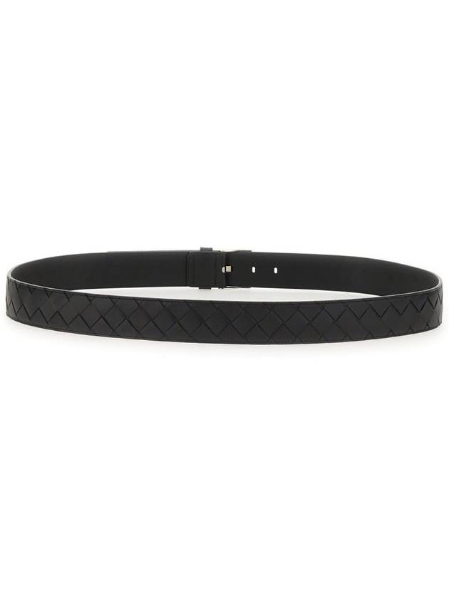 Intrecciato leather belt black - BOTTEGA VENETA - BALAAN 4