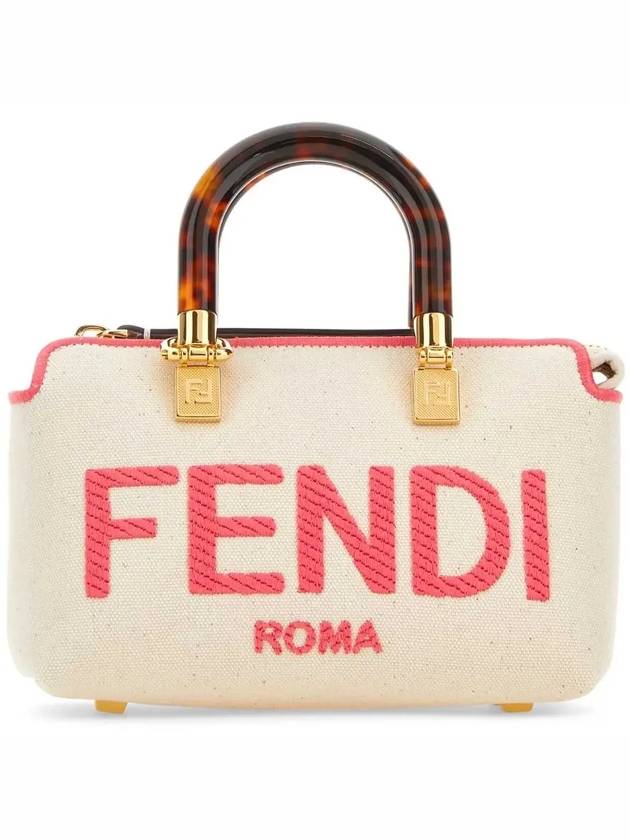 By The Way Small Canvas Tote Bag Red White - FENDI - BALAAN 3