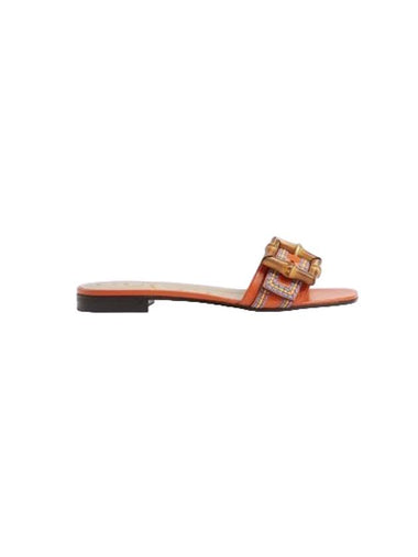 Women's Buckle Slippers Orange - GUCCI - BALAAN 1