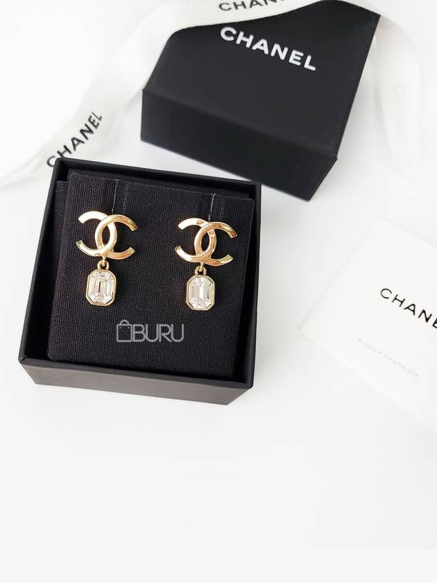 CC Logo Crystal Drop Earrings Gold - CHANEL - BALAAN 2