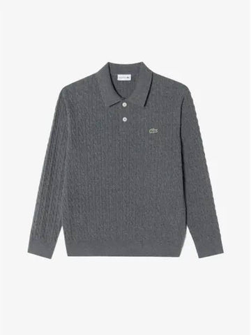 Men s cable sweater polo t shirt AH480E 54N UWC domestic product GQ2N24081388088 - LACOSTE - BALAAN 1