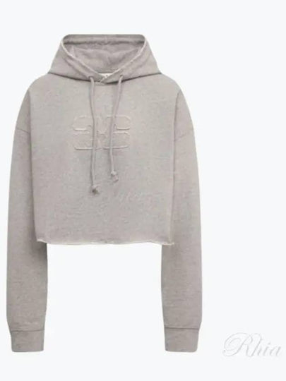 Isoli Crop Hoodie Grey - GANNI - BALAAN 2