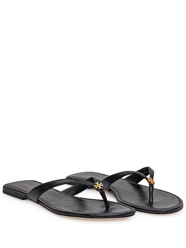 Capri Logo Plaque Flip Flops Black - TORY BURCH - BALAAN 5