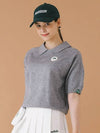 Wool touch collar neck short sleeve knit GRAY - MONBIRDIE GOLF - BALAAN 1