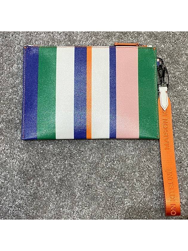 Profile Fox Stripe Canvas Strap Clutch Bag - MAISON KITSUNE - BALAAN 4