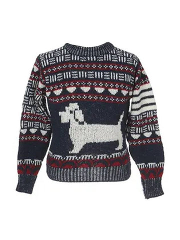 Fair Isle Jacquard Crew Neck Knit Top - THOM BROWNE - BALAAN 1