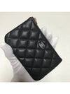 Silver logo grained calfskin clutch bag black - CHANEL - BALAAN 5