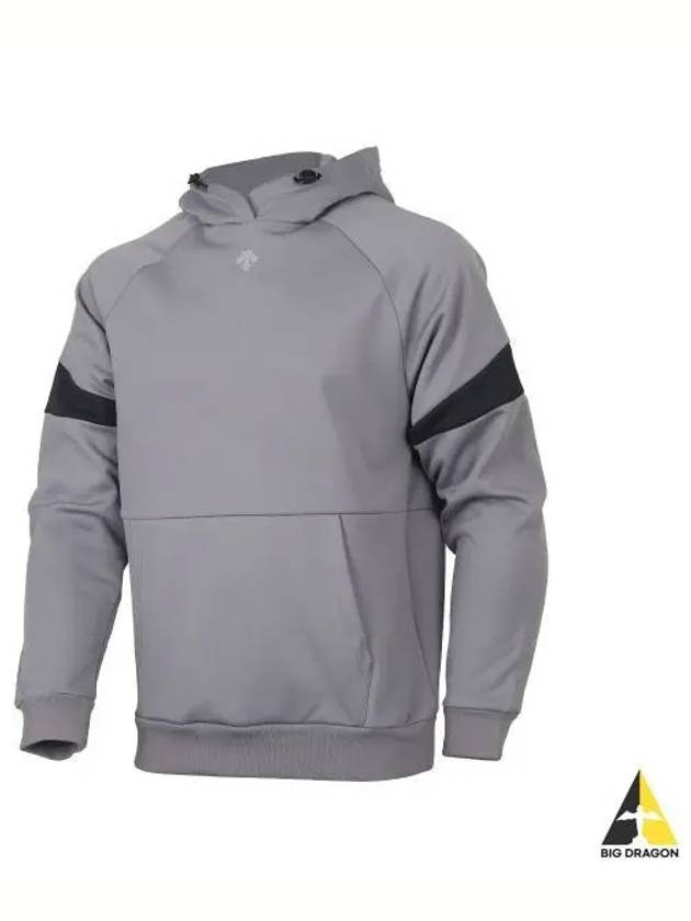 BASEBALL SN321ZHD81 GRY0 Logo Hooded Sweatshirt Gray - DESCENTE - BALAAN 1