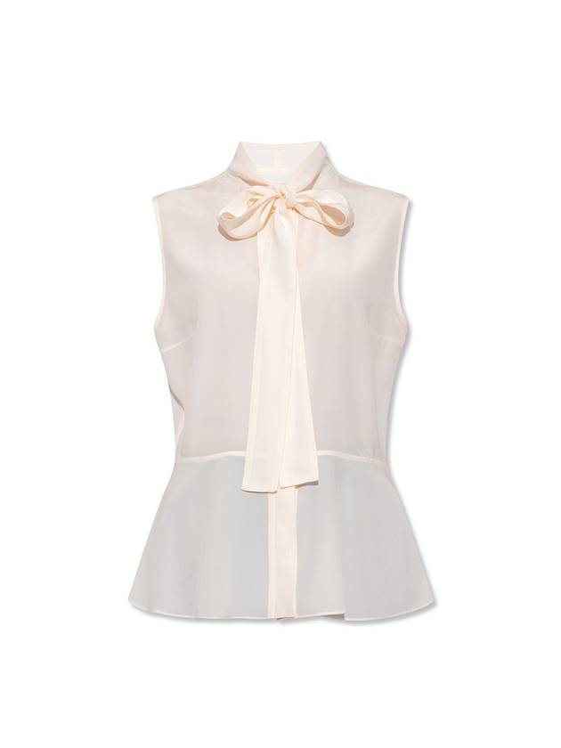 bowneck silk sleeveless blouse - BURBERRY - BALAAN 1