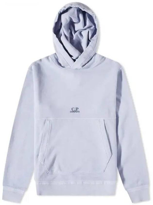 Central Logo Popover Hoody Cosmic Sky 14CMSS137B 005398R 750 - CP COMPANY - BALAAN 1