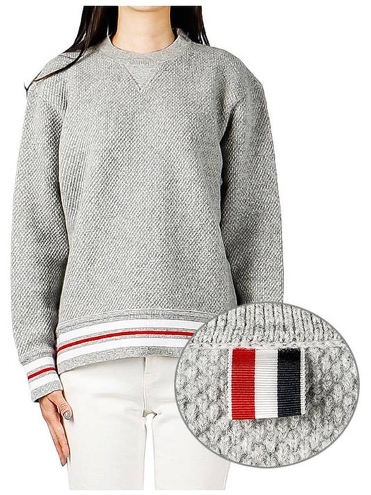 Crew Neck Knit Top Grey - THOM BROWNE - BALAAN 2