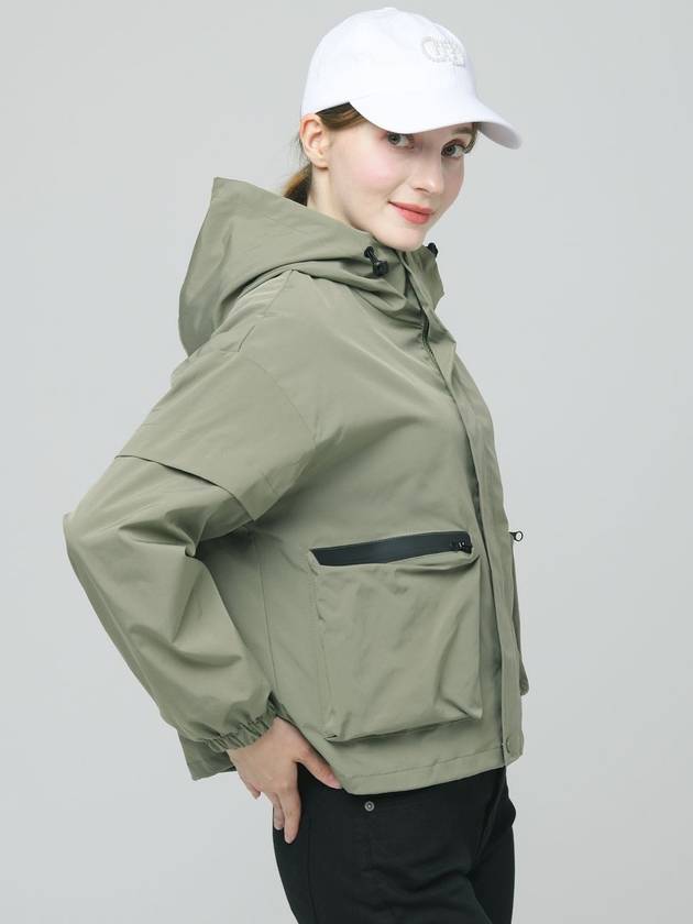 Doyou Know MC Women s Hooded Anorak Life Waterproof Loose Fit Khaki Wind Jumper DO6242WB24 - DOYOUKNOWMC GOLF WEAR - BALAAN 4