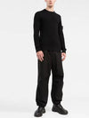 Wappen Patch Crew Neck Ribbed Wool Knit Top Black - STONE ISLAND - BALAAN 4