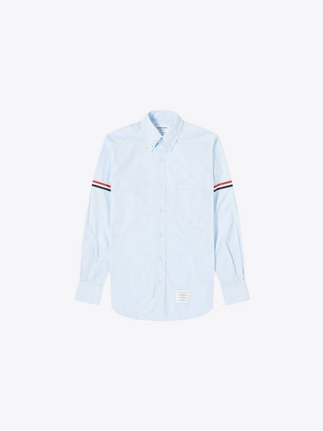 Men's Poplin Grosgrain Armband Classic Long Sleeve Shirt Blue - THOM BROWNE - BALAAN 2