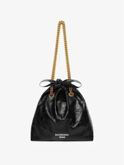 Crush Small Leather Shoulder Bag Black - BALENCIAGA - BALAAN 2