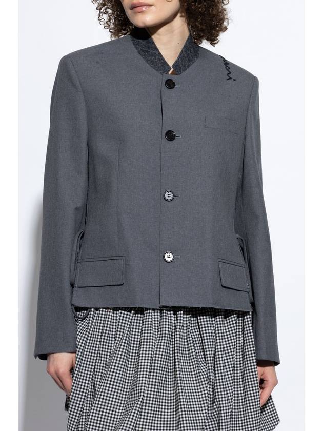 Marni Jacket With Raw Slits, Women's, Grey - MARNI - BALAAN 3