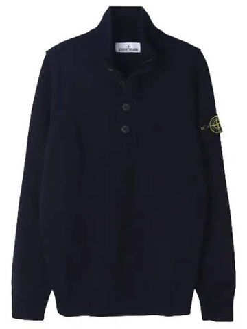 Lambswool half zip up button knit regular fit men - STONE ISLAND - BALAAN 1