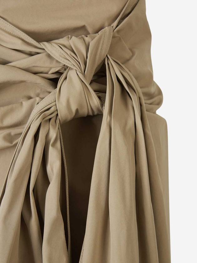 Asymmetric Hem Midi A-Line Skirt Beige - BOTTEGA VENETA - BALAAN 5