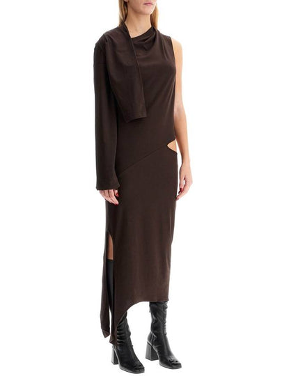 asymmetric cotton jersey dress in 9 - COURREGES - BALAAN 2