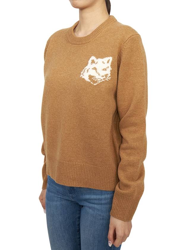 Fox Head Intarsia Knit Top Sequoia - MAISON KITSUNE - BALAAN 3