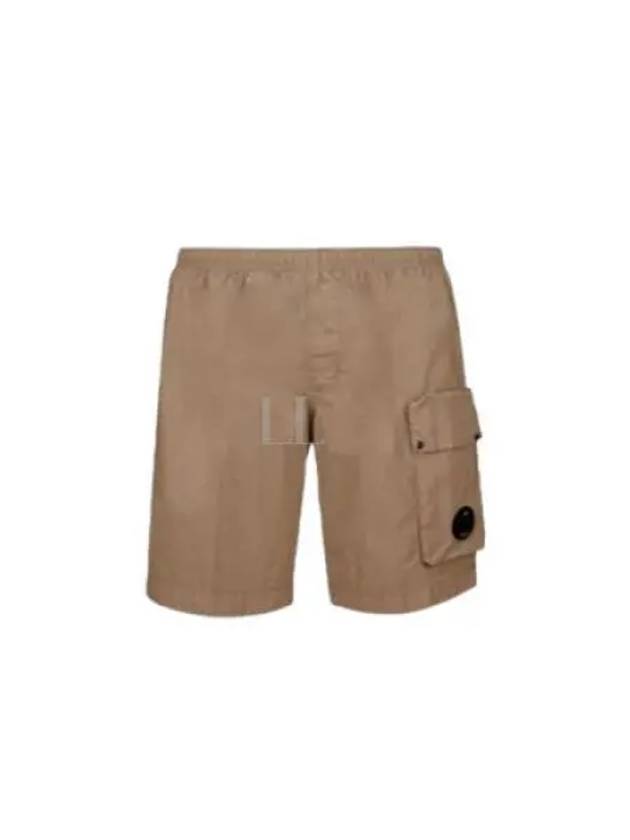 Lens Wappen Nylon Swim Shorts Brown - CP COMPANY - BALAAN 2