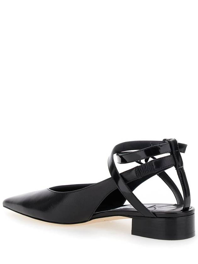 'Jemima' Black Flat Shoes With Logo Detail In Smooth Leather Woman - JIMMY CHOO - BALAAN 3