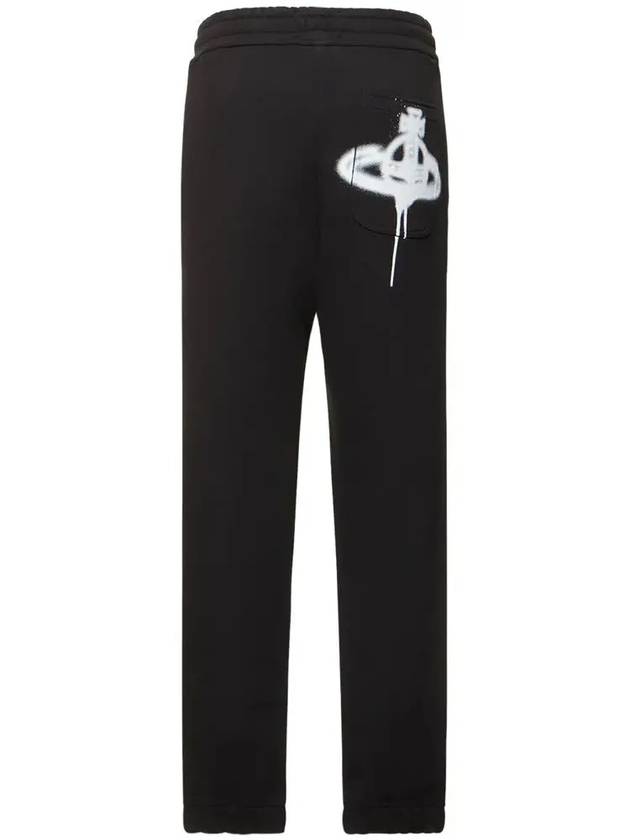 Women's ORB Spray Back Logo Cotton Track Pants Black - VIVIENNE WESTWOOD - BALAAN 4