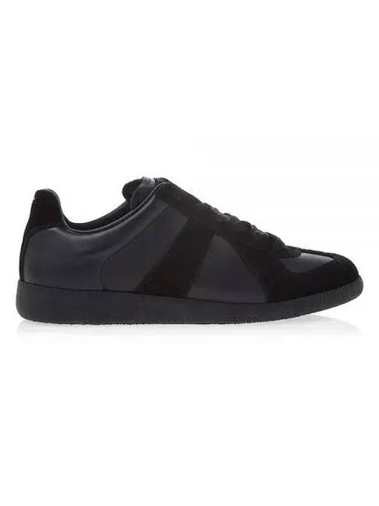 Men's Replica Leather Suede Low Top Sneakers Black - MAISON MARGIELA - BALAAN 2